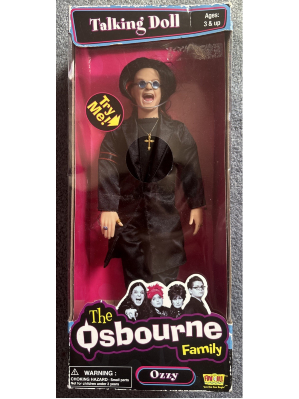 2002 OZZY OSBOURNE TALKING DOLL NEW IN BOX OSBOURNE FAMILY VINTAGE COLLECTIBLE